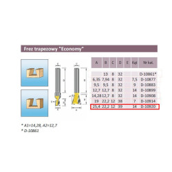 D-10920 MAKITA TREIPHONE MILL 25.4/22.2/12mm