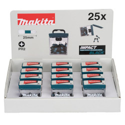 E-12360-12 MAKITA DRIVER END PH2-25mm /25vnt. IMPACT BLACK (x12)