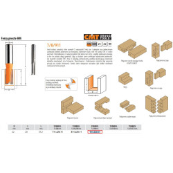 911.220.11 CMT CUTTER HM D 22 I 20 L 57.2 S 8 TIESUS, TRUMPAS.