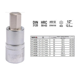 YT-04382 YATO TIP veržliaraktis/HEX 1/2" 6x55 mm