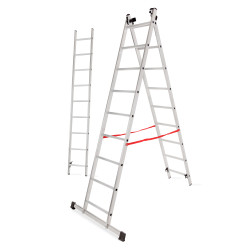 AW23081 AWTOOLS BASIC aliuminės kopėčios 3x9 STEP 150KG