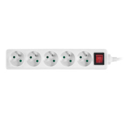 AW24646 "AWTOOLS WHITE HOUSEHOLD SUB-CONTRACTOR 5 SOCKET 3.0m WITH EARTH SOCKET, SOCKET OFF