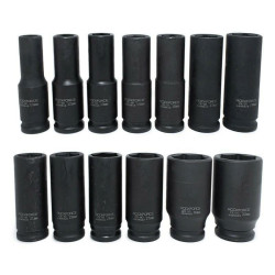 RF-4137MPB "ROCKFORCE LONG SOCKET" 13 vnt. 1/2" 10-32 mm / laikiklis