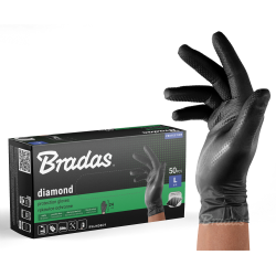 RWJNDBC9 DIAMOND NITRIL HANDS BLACK L 8-9 /50vnt.
