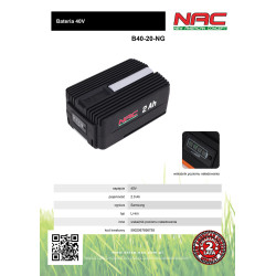B40-20-NG   NAC akumuliatorius 40 V 2Ah, SAMSUNG elementai