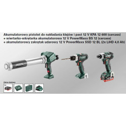 PL_SP20601036890 METABO.COMBO KIT 12V (BS 12 +SSD 12 BL +KPA 12 600) 2x4.0Ah LiHD %%%