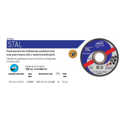 M41-125-2.5-22A36R METALINIS DISKAS INCOFLEX 125*2,5