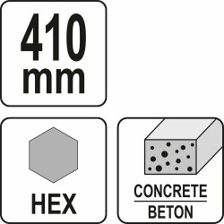 YT-47380 YATO savaime galandantis kaltas su HEX kotu, skirtas griaunamiesiems plaktukams 410 mm