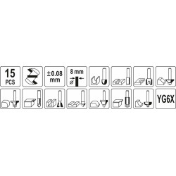 YT-68002 YATO SHAPE MILLS 15 vnt.