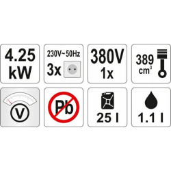 YT-85460 YATO GENERATORIUS 4,25KW + 400V