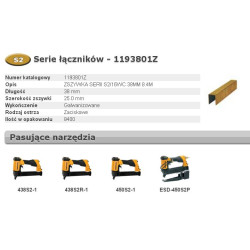 1193801Z BOSTITCH sąvaržėlės S2/16WC 38MM 8,4M 25 mm pločio