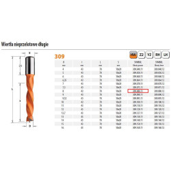 309.080.11 CMT grąžtas HW NP D 8 I 43 L 70 S 10x20 %%RH