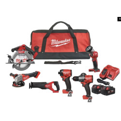 4933498658 MILWAUKEE AKUMULIATORINIŲ ĮRANKIŲ RINKINYS M18 FPP6G3-502B (6 ĮRANKIAI, 2 X 5,0 AH)