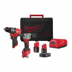 4933480593 MILWAUKEE AKUMULIATORIŲ IR ĮRANKIŲ RINKINYS M12 FPP2D2-422X 12 V 2.0 Ah + 4.0 Ah + ĮKROVIKLIS