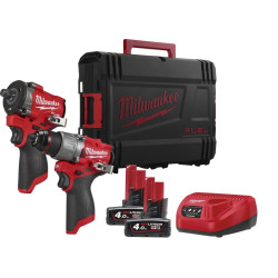 4933498741 MILWAUKEE ĮRANKIŲ RINKINYS M12 FPP2X2-402X (FPD2 + FRAIWF12 + 2 X 4.0 AH)