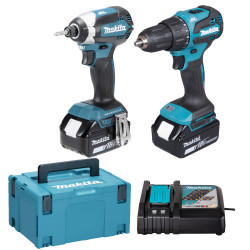 DLX2537TJ MAKITA 18V KOMBINUOTAS RINKINYS DLX2537TJ (DHP490, DTD153) 2x5.0Ah