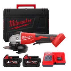 4933492646 MILWAUKEE BEŠEPETĖLIS KAMPINIS ŠLIFUOKLIS M18 BLSAG125XPD-402X (125 MM, 2X 4.0 AH)
