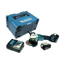 DGA506RTJ MAKITA 18 V 125 mm 2 x 5,0 Ah LI-ION bešepetėlinis kampinis šlifuoklis MAKPAC DGA506RTJ