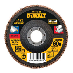 DT30612-QZ "DEWALT" ŠLIFAVIMO DISKŲ SĄRAŠAS. 125 P 60 TIPAS 27 J UMBO EXTREME FLAT