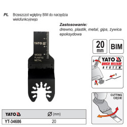 YT-34686 "YATO" ĮLEIDŽIAMOJO PJŪKLO DISKAS DAUGIAFUNKCINIAM BIMETALINIAM ĮRANKIUI