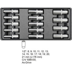 YT-5539 YATO ILGASIS ĮKIŠIMO ĮKIŠĖJIMAS 1/2" 14 elementų. 8-21 mm 5539