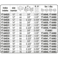 YT-84936 YT.Chain guide 45cm/72/325"/1.5