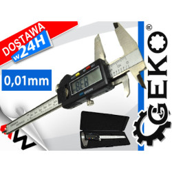 G01493 ELEKTRONINIS KALIBRŲ METRAS 150 mm 0,01 mm PLASTIKINIAME DĖŽETE /GEKO