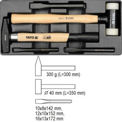 YT-5540 YATO stalčių rinkinys plaktukai + kaltai 5 vnt. 5540