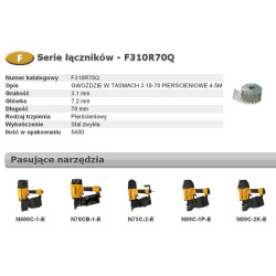 F310R70Q BOSTITCH NAILS F 3.10- 70 R Q 5,4 m...