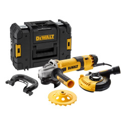 DWE4257KT-QS DEWALT SZLIFIERKA KĄTOWA 1500W 125mm WALIZKA TASTAK + OSŁONA DWE46150 + TARCZA DIAMENTOWA DWE4257KT