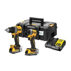 DCK2051E2T-QW DEWALT ZESTAW COMBO 18V WKĘTARKA DCD800 + ZAKRĘTARKA DCF850 2x1,7Ah POWERSTACK DCK2051E2T