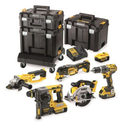 DCK654P3T-QW DEWALT ZESTAW COMBO 18V 6 - ELEMENTOWY + 3 x 5,0Ah + 3x TSTAK DCK654P3T