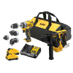 DCK2101L2-QW DEWALT.COMBO KIT 12V DCK2101L2 (DCH072 DCD703) 2x3.0Ah krepšys