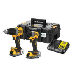 DCK2050E2T-QW DEWALT ZESTAW COMBO 18V WKĘTARKA UDAROWA DCD805 + ZAKRĘTARKA DCF850 2x1,7Ah POWERSTACK DCK2050E2T