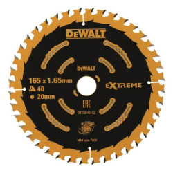 DT10640-QZ DEWALT pjūklo diskas 165x20mmx40z