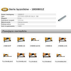 1800801Z BOSTITCH sąvaržėlės 80 8 mm 10M 12,8 mm pločio