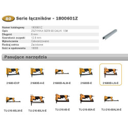 1800601Z BOSTITCH sąvaržėlės 80 6 mm 10M 12,8 mm pločio