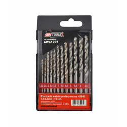 AW41201 AWTOOLS HSS-G METAL DRILLS COMBINATION 13 elementų. /1,5-6,5 mm/