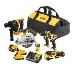 DCK611P1D2-QW DEWALT.COMBO KIT 12V DCK611P1D2 (DCH072+DCS512+DCD701+DCF801+DCS353+DCL510) 1x5.0 2x2.0Ah krepšys