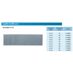 F-31944 45 mm smeigtukai AF505 pakaitiniams BOSTITCH BT13 smeigtukams