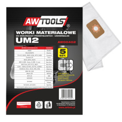 AW00402 AWTOOLS MICHELINE PACKS, pakuotė po 5 vnt. UM2, MAKITA VC2010/2511/2512/445/446