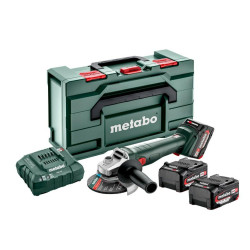 602249960 METABO.W 18 L 9-125 QUICK kampinis šlifuoklis 3x4.0Ah