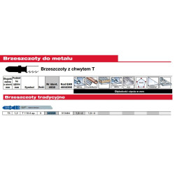 4932345826 MILWAUKEE PEILIS. T118A /5vnt. METALAS 75/1,2 mm.