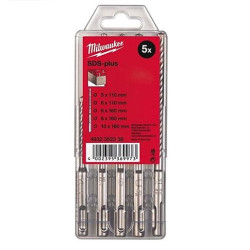 4932352338 MILWAUKEE GRĄŽTAI SDS PLUS M2 KPL. 5vnt. /5-6x110mm - 6-8-10x160mm/.