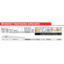 48005016 MILVOKIO BUKAS. 230/4.2mm BIMETAL /5vnt (5) WOOD / PVC.