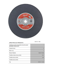 4932471989 MILWAUKEE DISKAS M. 350x4.0mm x 41 PRO+ CUTWSCS