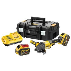 DCG418T2-QW KAMPINIS ŠLIFUOKLIS DEWALT.ANGLE ŠLIFUOKLIS. 54V FV DCG418T2 2x6Ah