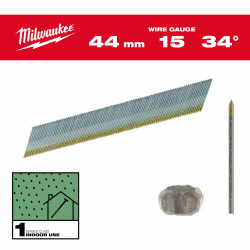 4932492576 MILWAUKEE FINISHING SHAPES, 15G, D tipo 44mm GALVANIZUOTA GALVUTĖ, skirta M18 CN15GA /2500vnt.