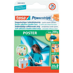 58003-00079-04 TESA SELF-ADHESIVE PLASTERS 20vnt. 0,2 KG POWERTSRIPS PLAKATAI