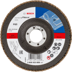 2608603658 BOSCH SANDLER 125 mm X431 P 80 STANDARTAS, SKIRTAS METALUI